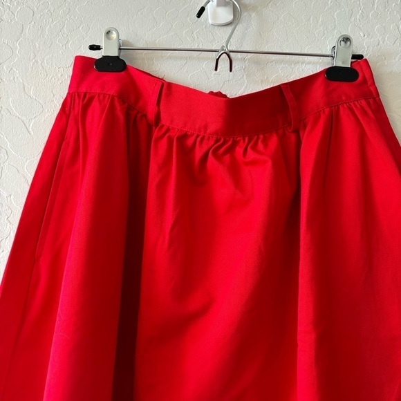 Bea & Dot By ModCloth Red Blue Striped Embroidered Cotton Bird Skirt Size L - Picture 4 of 8